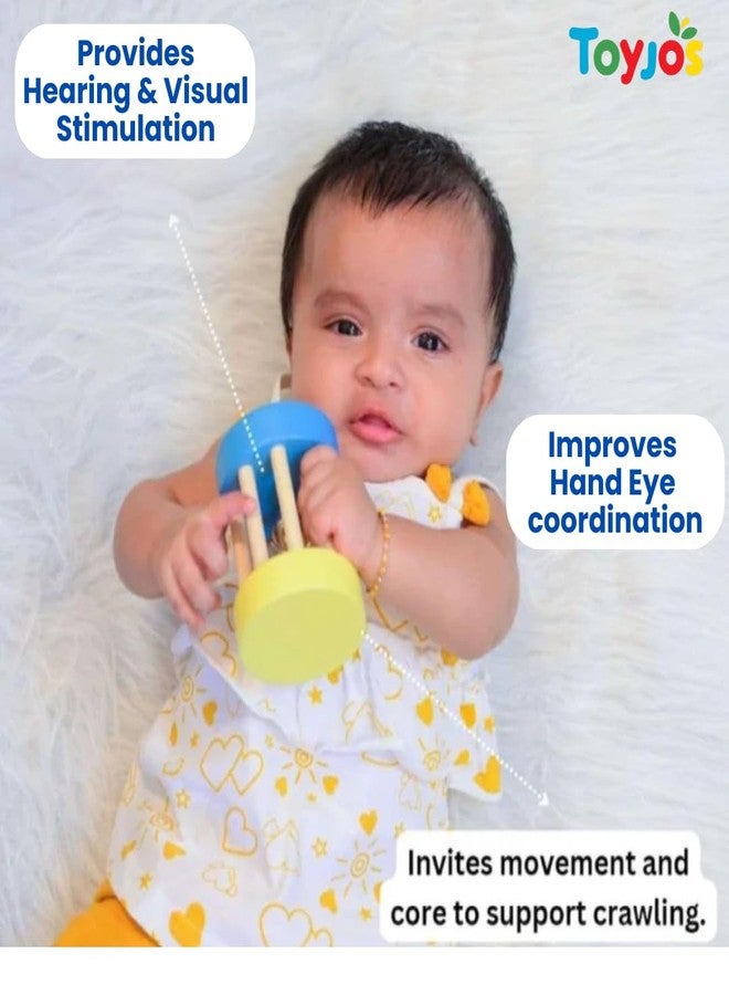 TOYJOS Wooden Baby Rattle Toy | Sensory Development, Musical Shaker, Rolling Bell Rattle | Natural Anti-Bacterial Jhunjuna for Newborn Infants, Toddler | Birthday Gift for Boys and Girls (0-12 Months) - Image 5