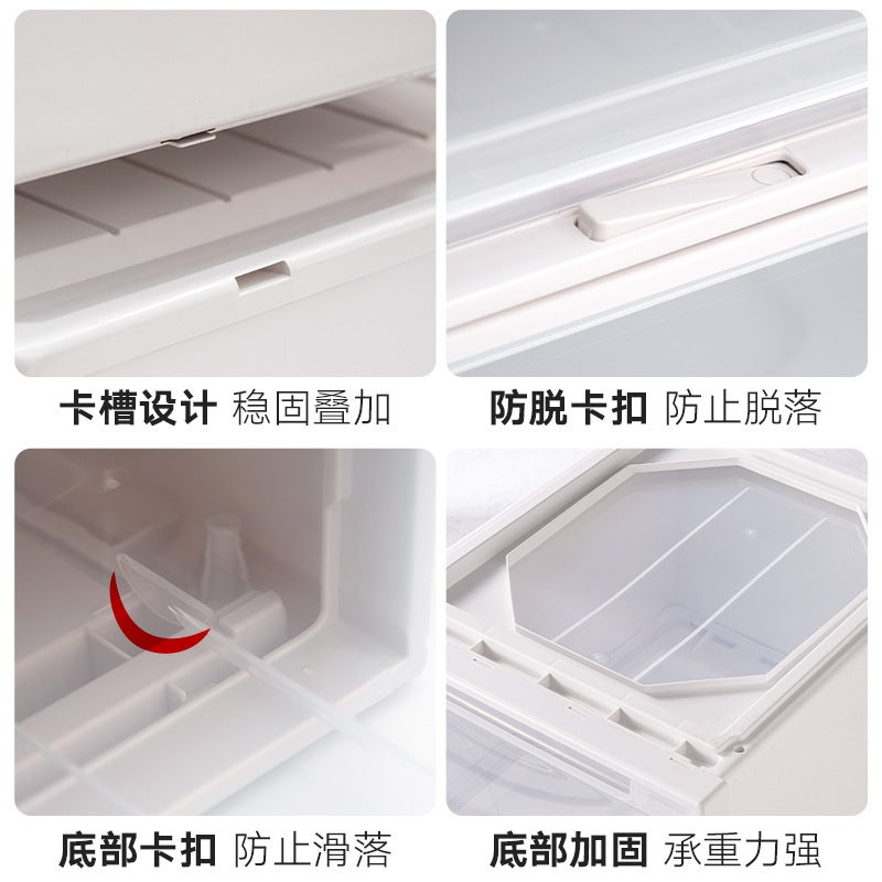 Transparent Drawer Storage Box Organizer for Clothes, Shoes, Home Stackable Plastic Bin - Image 4
