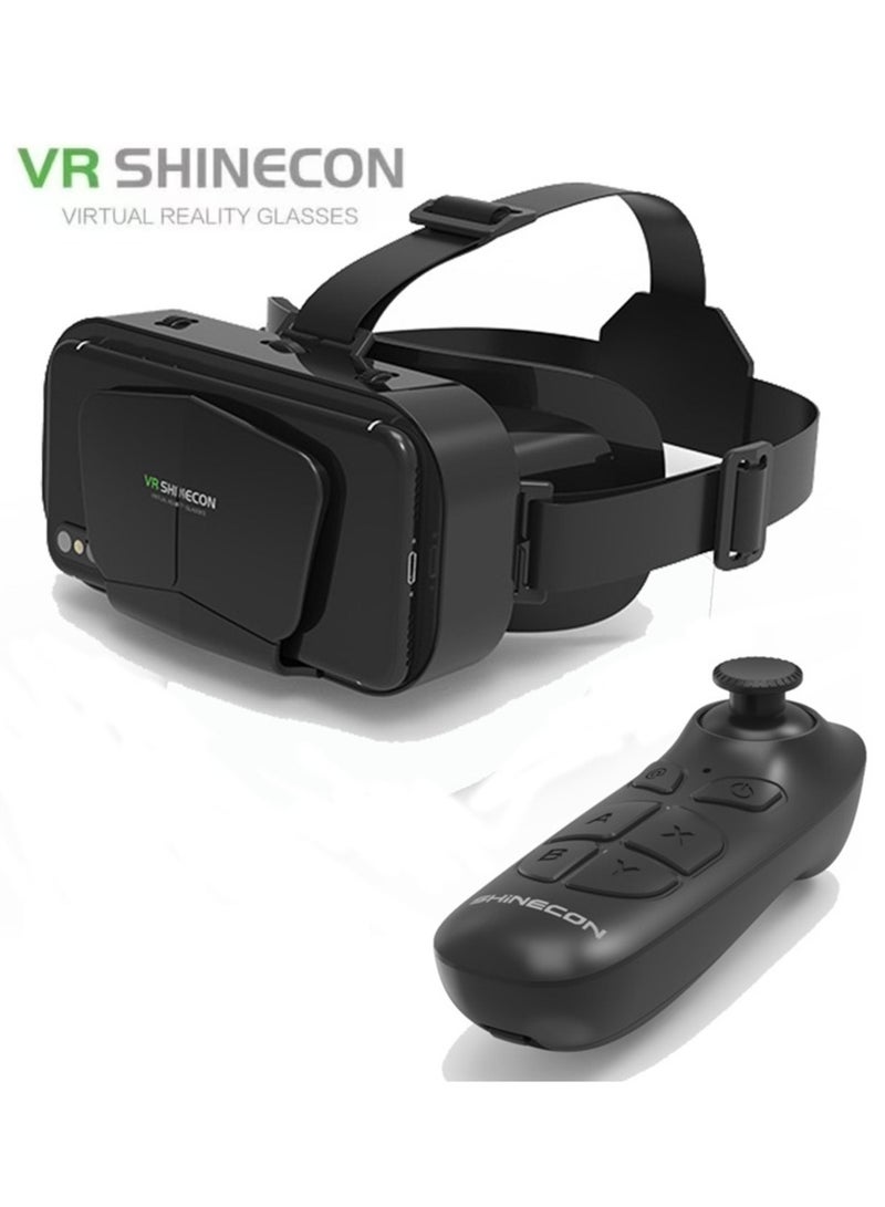 general Classic VR Goggles VR SHINECON G10+Controller Virtual Reality VR Headset 3D Glasses VR Goggles for TV, Movies & Video Games, Compatible with iOS & Android Smartphone within 4.7-7.2inch Screen Pupil Distance Adjusting Function IMAX Cinema/360°View/3D Games Lightweight Comfortable Material Ergonomic Design Multi-Angle Cooling Design - Image 1