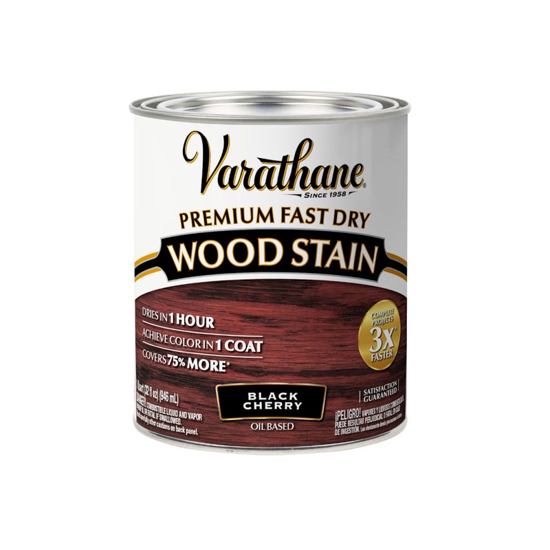 Varathane Premium Fast Dry Wood Stain 1 Hour Dry Time 1 Coat Color Interior Wood Stain Furniture Cabinets Doors Trim Quart Black Cherry - Image 2