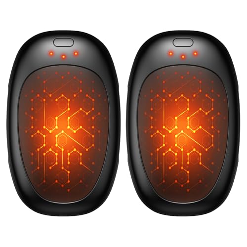 infray Hand Warmers Rechargeable, 2 Pack Electric Hand Warmer Reusable USB Pocket Warmer, 3 Settings Heated Portable AI Handwarmer Great Gifts for Christmas, Outdoor, Golf, Hunting (Black) - Image 1