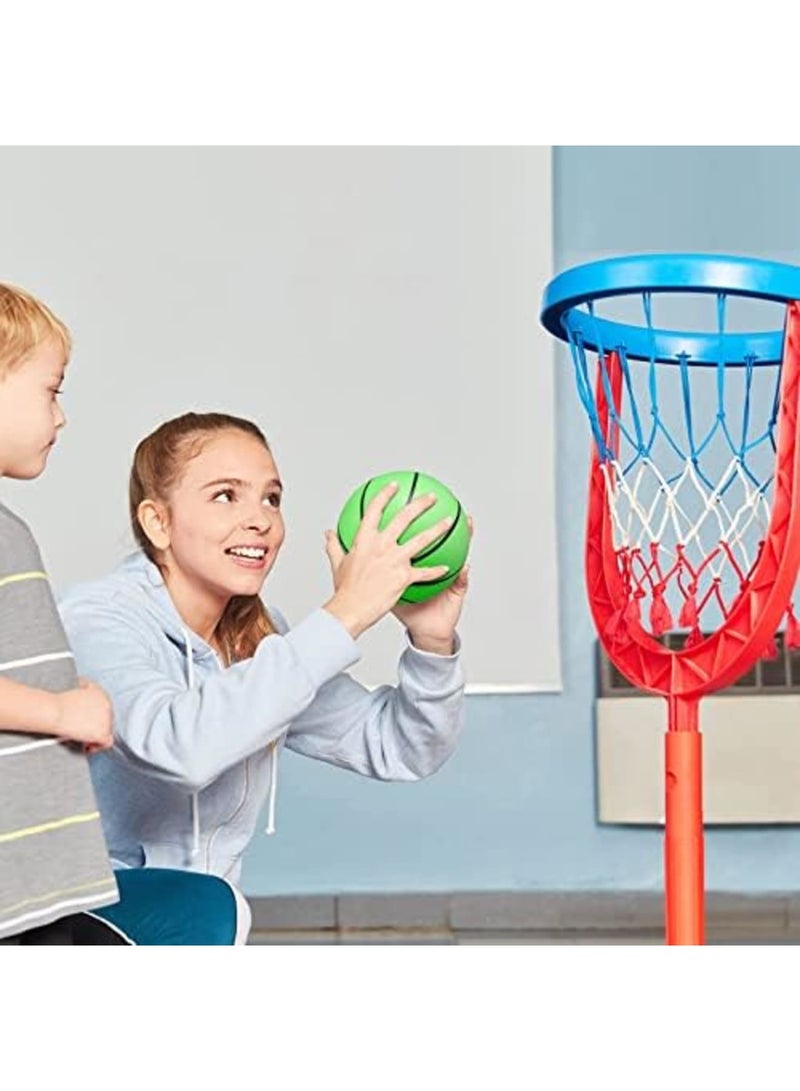 Luckam Glow in the Dark Mini Basketball, 4 Pcs Inflatable Indoor Outdoor Small Basketball Toy Mini Cute Bouncy Ball for Kids, with Pump, 5 inches - Image 5