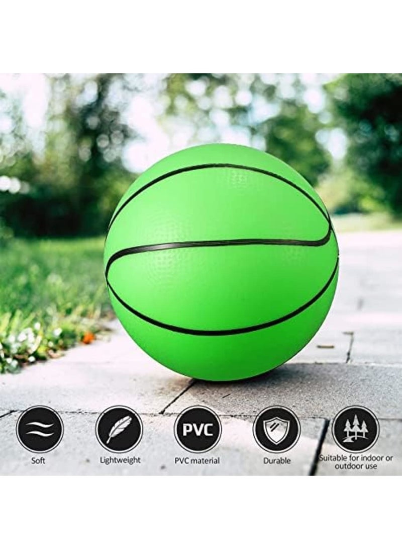 Luckam Glow in the Dark Mini Basketball, 4 Pcs Inflatable Indoor Outdoor Small Basketball Toy Mini Cute Bouncy Ball for Kids, with Pump, 5 inches - Image 3