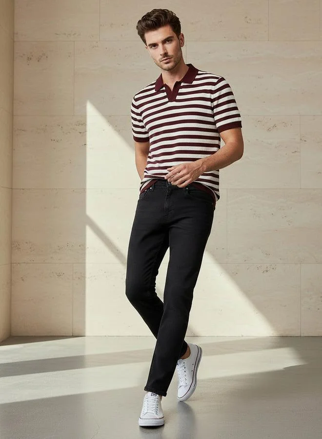 Splash FAV BLACK Denim Slim Fit Mid-Rise Jeans for Men | Best Price UAE