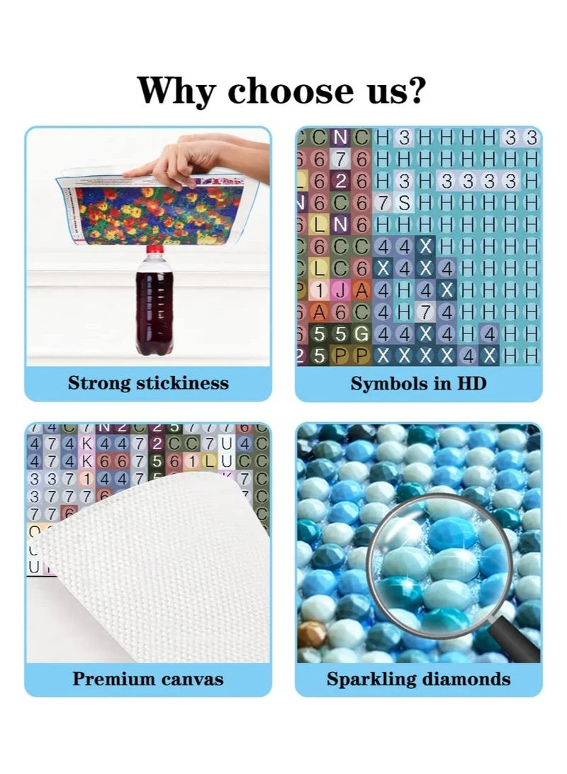 SOLARAE Diamond Painting Kits for Adults Beginners DIY 5D Animals Diamond Art Kits Round Full Drill Diamond Dotz Diamond Dots Yellow Yorkie Dogs Pictures Art Craft for Home Wall Decor 14 x 18 inch - Image 3