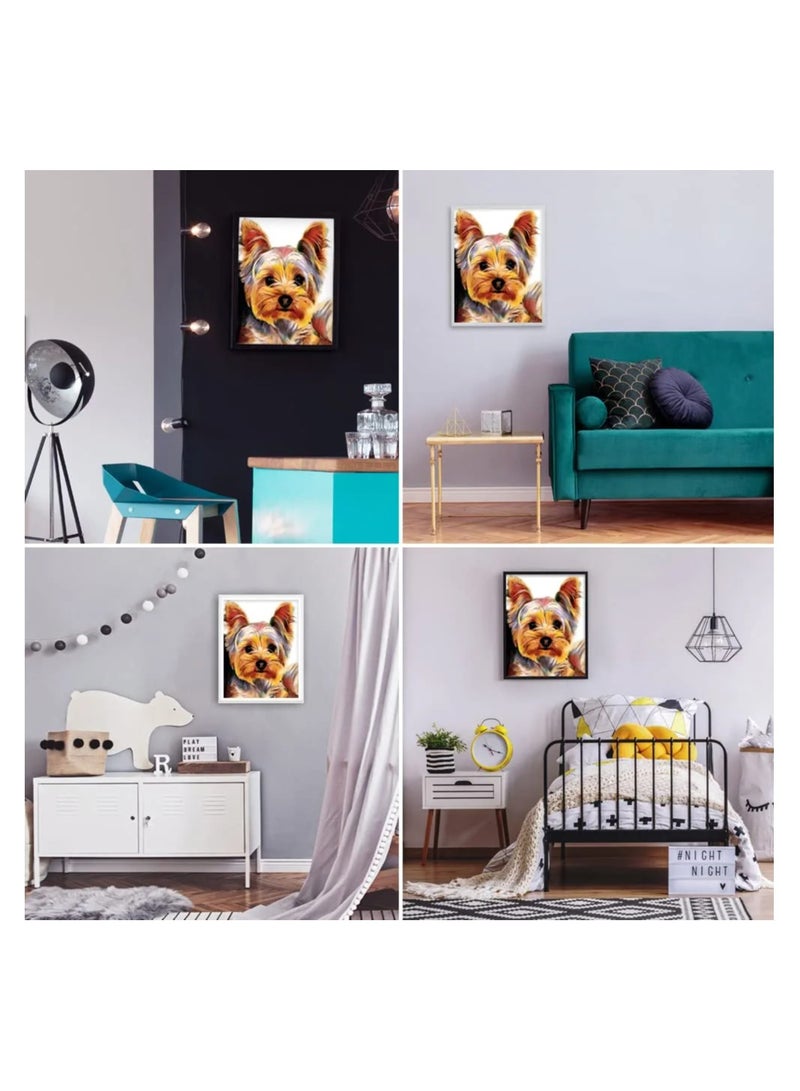 SOLARAE Diamond Painting Kits for Adults Beginners DIY 5D Animals Diamond Art Kits Round Full Drill Diamond Dotz Diamond Dots Yellow Yorkie Dogs Pictures Art Craft for Home Wall Decor 14 x 18 inch - Image 4