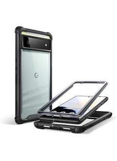 Ares Series Designed for Google Pixel 6 Case (2021), Dual Layer Rugged Clear Bumper Case Without Built-in Screen Protector (Black)