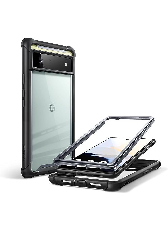 I-blason Ares Series Designed for Google Pixel 6 Case (2021), Dual Layer Rugged Clear Bumper Case Without Built-in Screen Protector (Black)  - Image 1