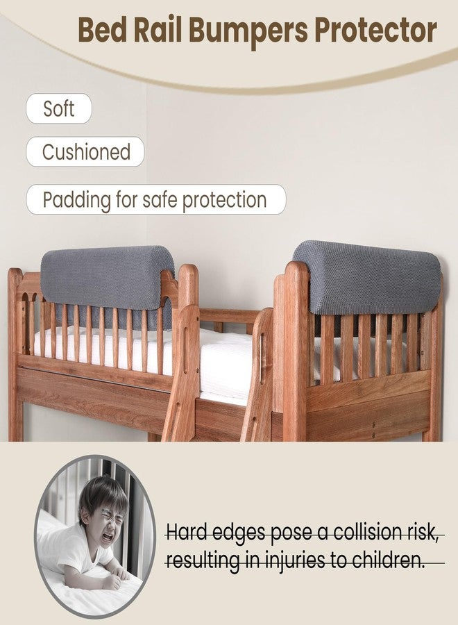 Smashier Toddlers' Bed Rail Bumpers Protector, Children's Bed Guardrail Padding, Soft Cushioned Barrier, Increased Height, Easy to Install, Washable Cover, Fits Floor, Bunk & Loft, 3 Ft, Gray - Image 3
