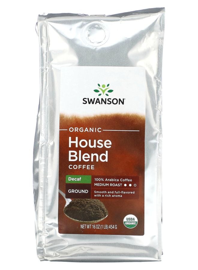 SWANSON Organic House Blend Coffee Ground Medium Roast Decaf 1 lb (454 g) 