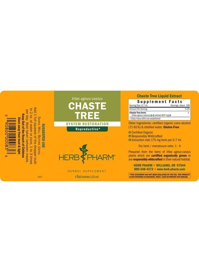 HERB PHARM Chaste Tree Liquid Extract for Female Reproductive System Support - 4 Ounce - Image 3