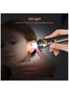 Ru syanl Ear Wax Removal Kit Electric Earwax Cleaner with Lights Ear Wax Vacuum Removal Tool USB Charging Vibration Painless Ear Wax Pick Portable Ear Cleaner Electric Ear Suction for Kids Adults Black  - Image 4