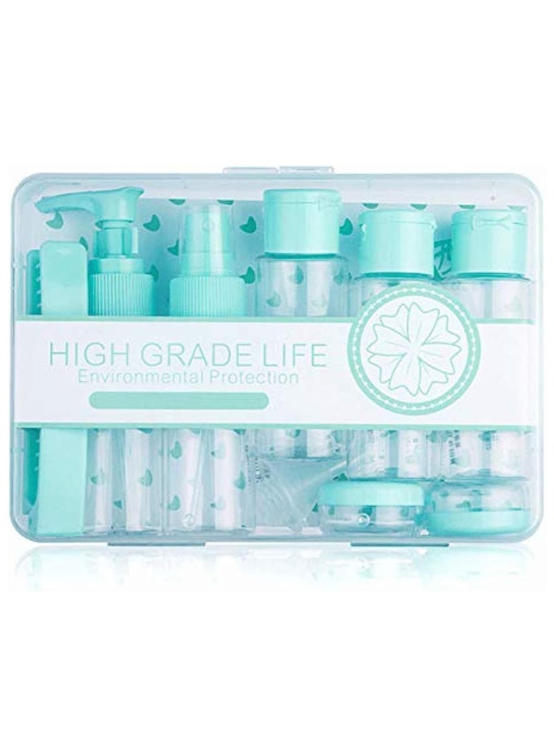 Generic Travel Bottles Set with Exfoliating Brush, 11pcs Empty Plastic Leak Proof Containers, Toiletries Containers for Shampoos, Lotions, Creams  - Image 1