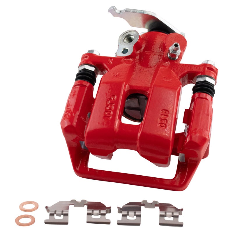 TRQ Rear Right Brake Caliper wBracket Performance Red Passenger Side Compatible with 20132017 Honda Accord