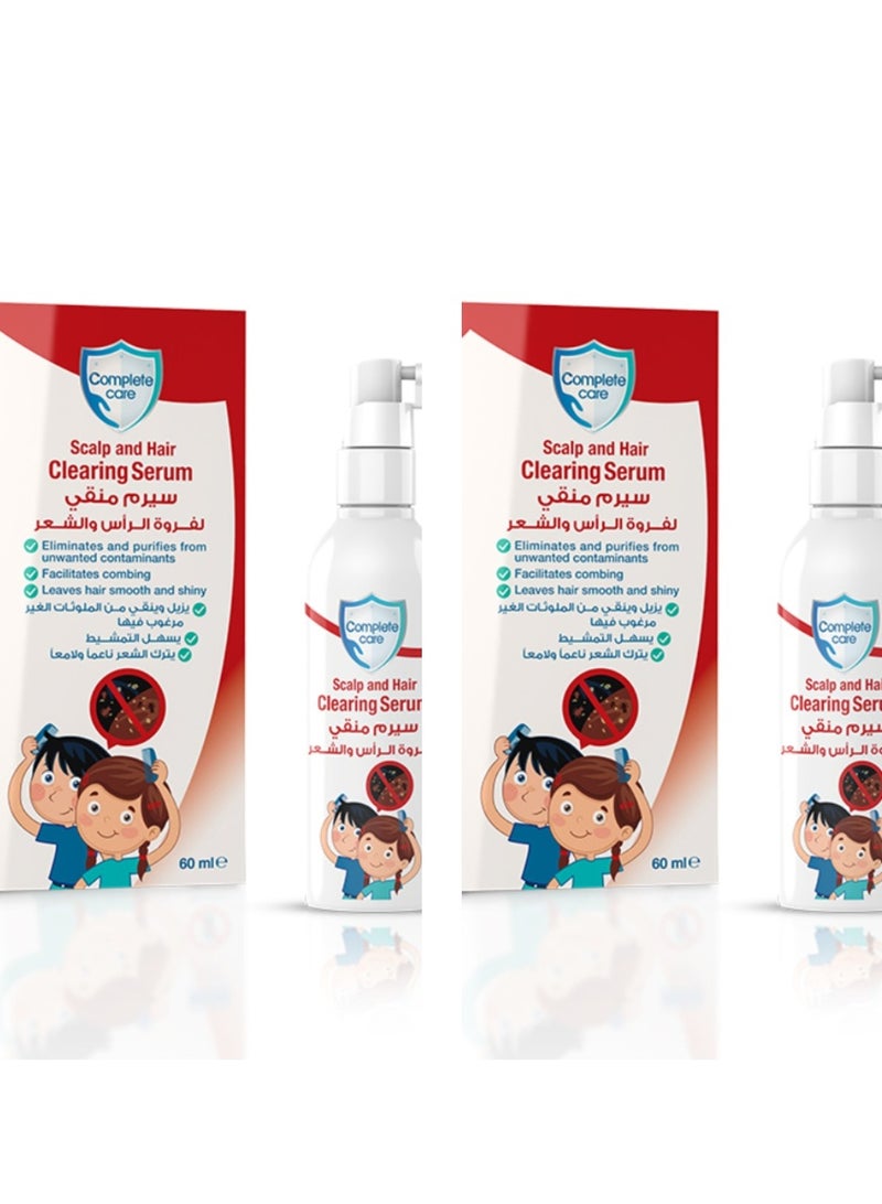 Eva Two Pieces of Scalp and hair clearing shampoo ( complete care )  2 x 60 ml - Image 1