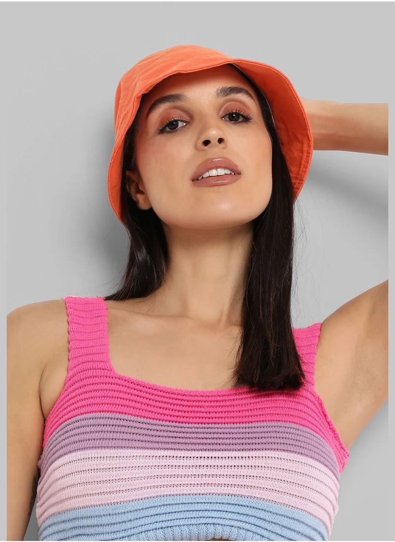 Haute Sauce Casual Solid Blended Fabric Bucket Hat For Women