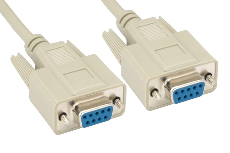 fdealz ® [ 1 Piece ] RS232 DB9 9pin Data Serial Cable Female to Female DB9 Extension Cable for Computers, Printers, Scanners, DB9 RS232 Serial Modem Cable F/F - DB9 Female to Female 1.2 meters - Image 1