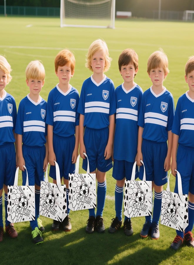 CELSOL 12 Pack Soccer Goodie Bags - Reusable Party Favors for Kids, Soccer Gift Bags for Birthday, Sports Events, Soccer Themed Party Decorations, Great for Snacks, Toys & Gifts for Boys & Girls (P1) - Image 4