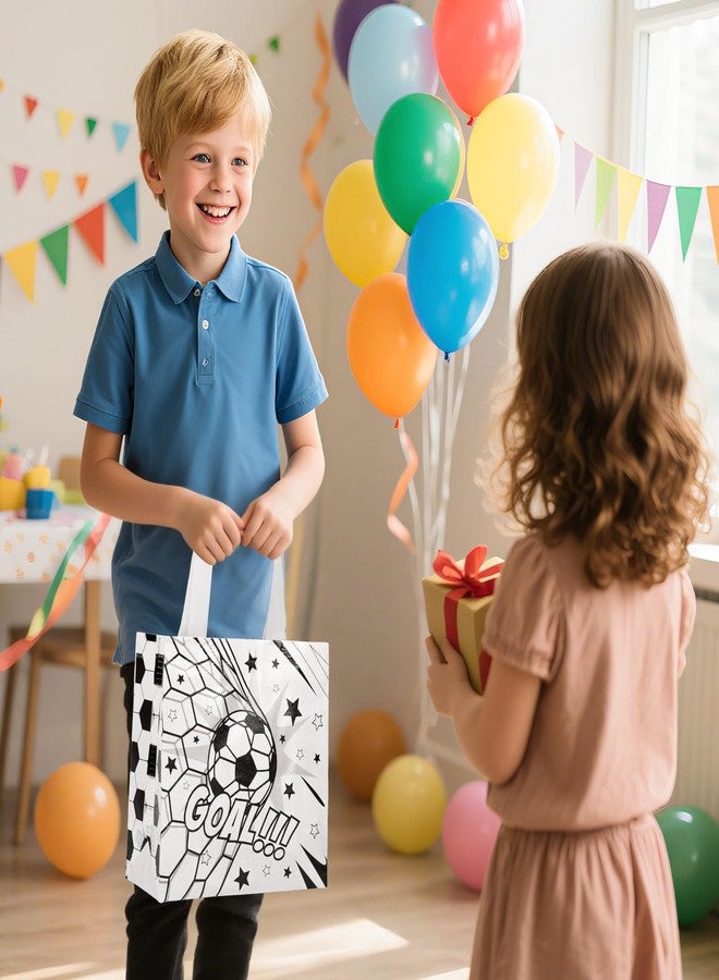 CELSOL 12 Pack Soccer Goodie Bags - Reusable Party Favors for Kids, Soccer Gift Bags for Birthday, Sports Events, Soccer Themed Party Decorations, Great for Snacks, Toys & Gifts for Boys & Girls (P1) - Image 5