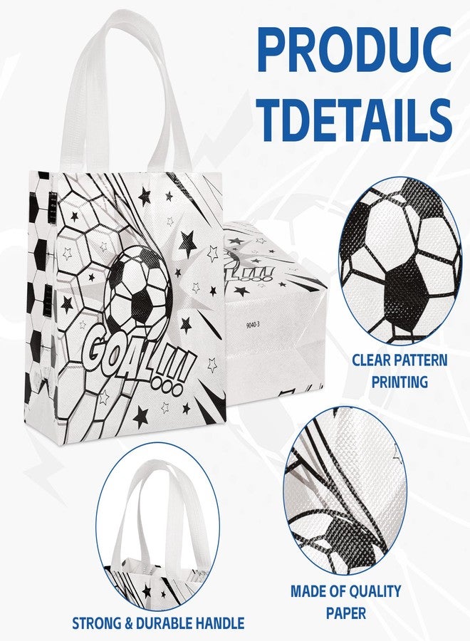 CELSOL 12 Pack Soccer Goodie Bags - Reusable Party Favors for Kids, Soccer Gift Bags for Birthday, Sports Events, Soccer Themed Party Decorations, Great for Snacks, Toys & Gifts for Boys & Girls (P1) - Image 3