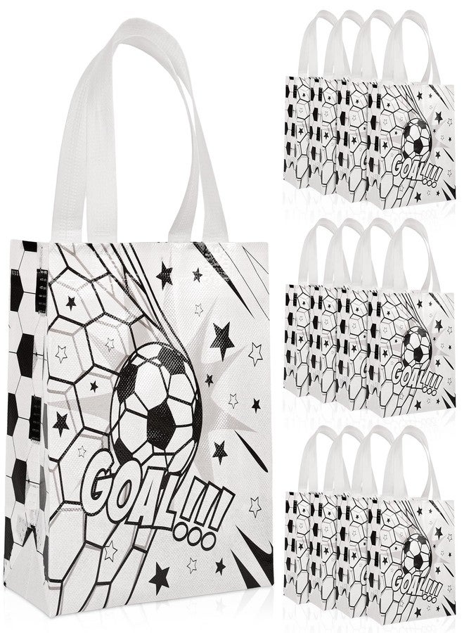 CELSOL 12 Pack Soccer Goodie Bags - Reusable Party Favors for Kids, Soccer Gift Bags for Birthday, Sports Events, Soccer Themed Party Decorations, Great for Snacks, Toys & Gifts for Boys & Girls (P1) - Image 1
