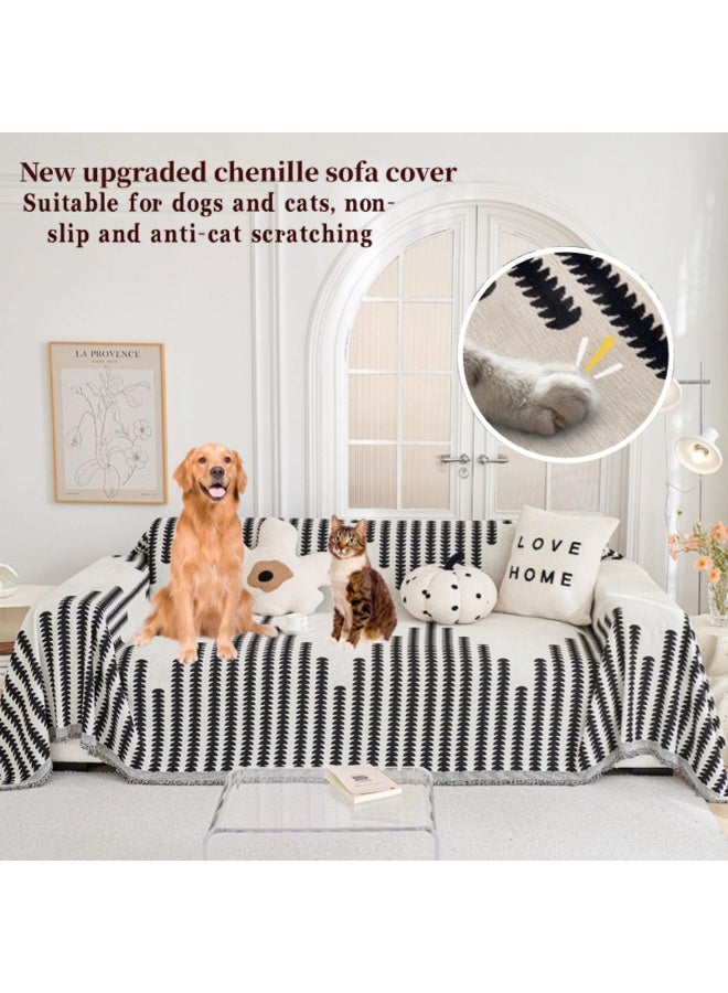 زيريفام غطاء أريكة من الشنيل، غطاء أريكة للحيوانات الأليفة، أغطية ناعمة للكلاب، أغطية أريكة مقسمة لثلاثة أريكة مبطنة، قابلة للغسل ومتينة، لغرفة المعيشة، غرفة النوم، الفندق، الحمام - Image 4