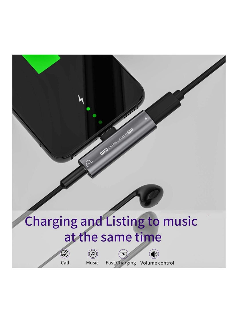 Excefore 2 in 1 USB C to 3.5mm Headphone and Charger Adapter, Headphone Adapter with 27W Fast Charging, Hi-Fi Dongle Compatible with Galaxy S22 S21 S20 S20+ Note 20 Pixel 6/5/3/4 XL - Image 3
