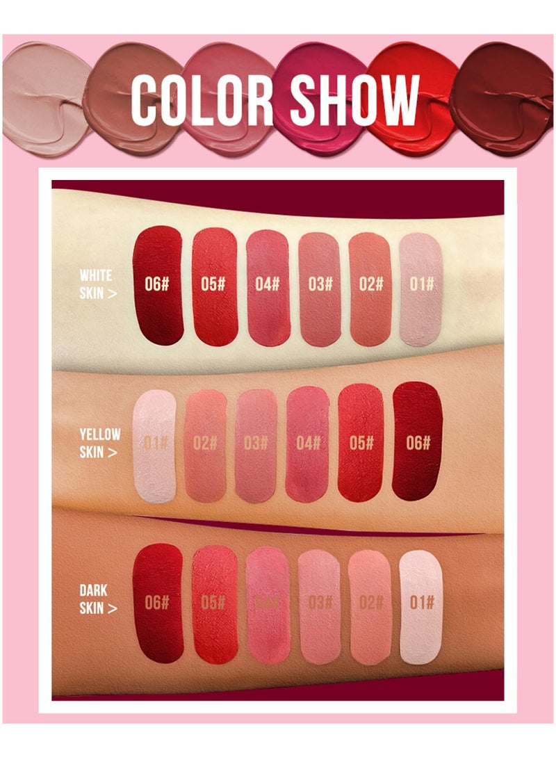 Excefore 3 Pcs Matte Liquid Lipstick, Long Lasting Waterproof Not Fade Non Stick Cup Lip Balm, Nude High Pigmented Long Lasting Waterproof Velvet Moisturize Lip Gloss Set for Girls and Women  - Image 3
