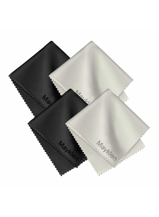 Mayklen Pack of 4 Microfiber Cleaning Cloth for Glasses- 6x7 inch - Luxurious Micro Fiber Cleaning Cloth for Laptop, Camera, Lens, Mobile Screens - Pack of 4 - Image 1
