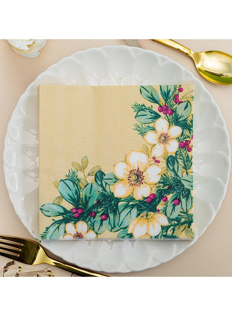 100pcs Color Napkins Decor Printing Napkin Printed Napkins Wedding Napkin Wedding Decoration Tea Party Decorations Disposable Tissue - Image 1