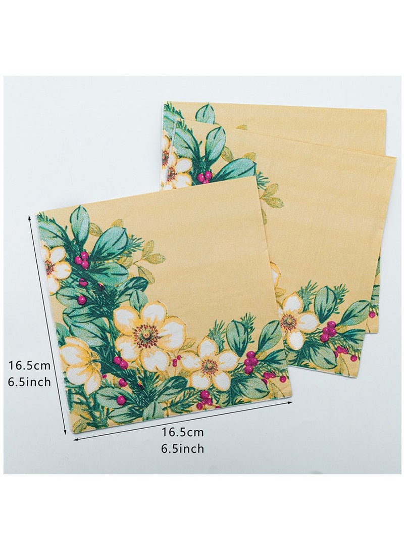 100pcs Color Napkins Decor Printing Napkin Printed Napkins Wedding Napkin Wedding Decoration Tea Party Decorations Disposable Tissue - Image 3