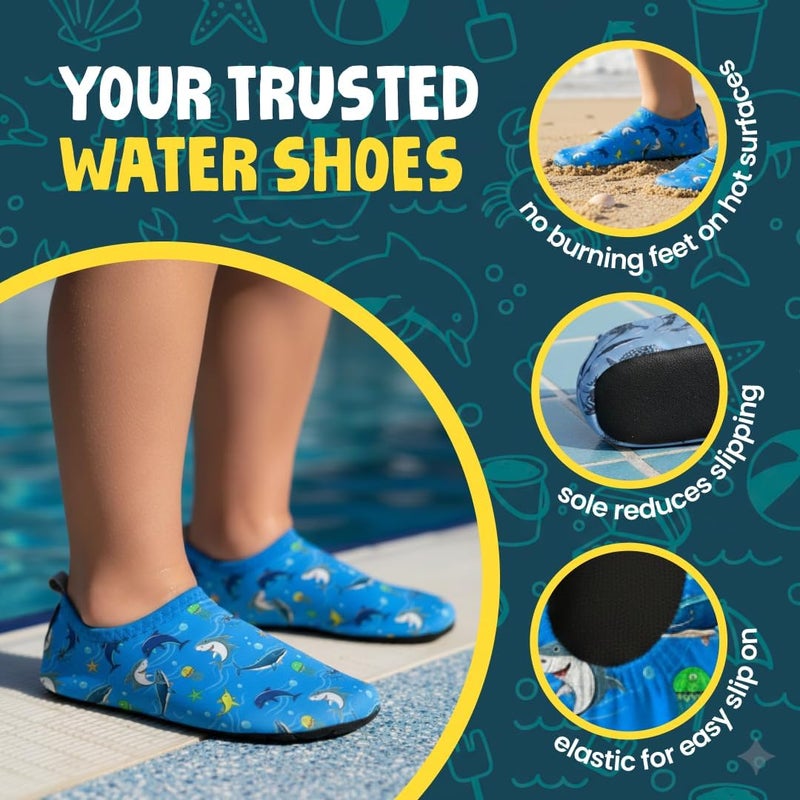 Slipstop AntiSlip Shoes for Kids - Quick-Dry Aqua Socks Beach Shoes for Kids - Barefoot Shoes for Water Sports Yoga Exercise - Image 2