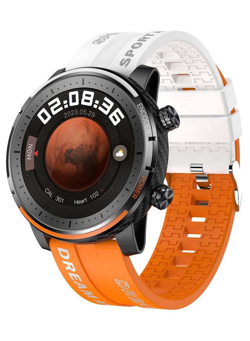 RollsTimi  Men's Smartwatch Sports Fitness Tracker Fashion Smartwatch for Men Heart Rate Sleep Monitor IP67 Waterproof Orange - Image 1