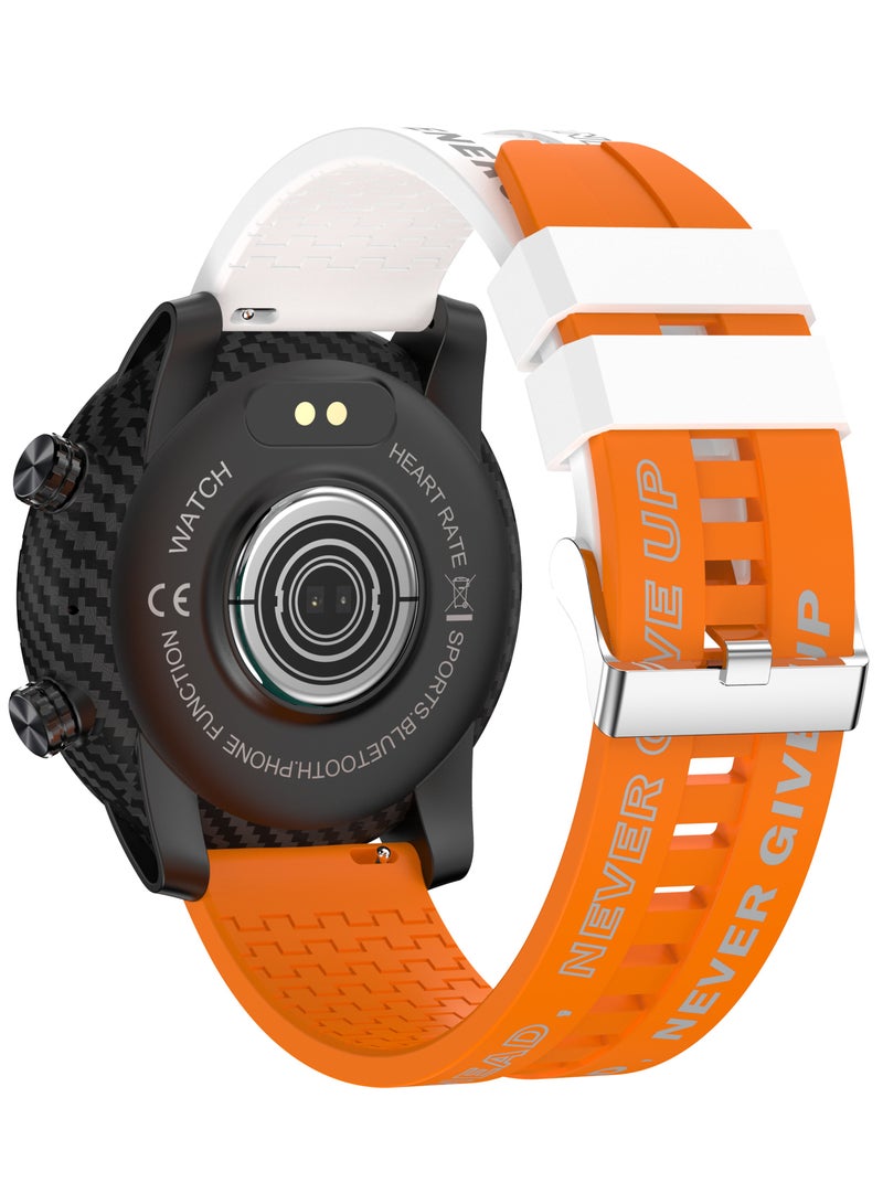 RollsTimi  Men's Smartwatch Sports Fitness Tracker Fashion Smartwatch for Men Heart Rate Sleep Monitor IP67 Waterproof Orange - Image 2