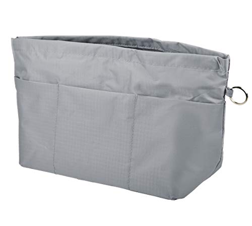 Vercord Purse Organizer Insert Bag Tote Handbags Pocketbook Inserts Organizers Zipper 11 Pockets Light Grey Medium - Image 1