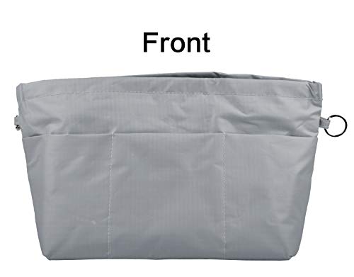 Vercord Purse Organizer Insert Bag Tote Handbags Pocketbook Inserts Organizers Zipper 11 Pockets Light Grey Medium - Image 5