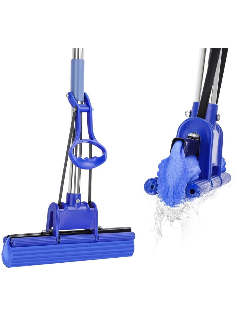 PVA Sponge Mop | Super Absorbent Synthetic PVA Sponge | Powerful Spring Wringing Function | Adjustable Telescopic Aluminum Pole | Suitable For All Hard Surfaces | Multicolor - Image 1