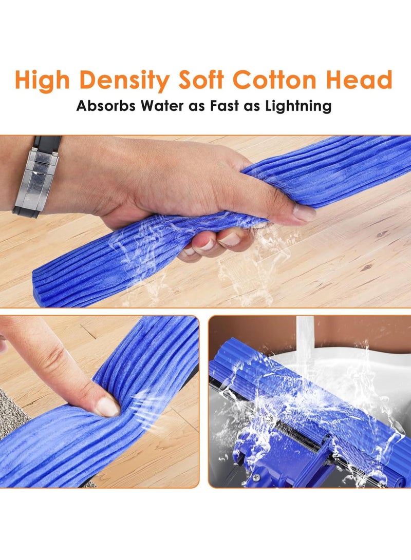 PVA Sponge Mop | Super Absorbent Synthetic PVA Sponge | Powerful Spring Wringing Function | Adjustable Telescopic Aluminum Pole | Suitable For All Hard Surfaces | Multicolor - Image 3