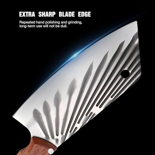 VELINEX® Professional Stainless Steel Kitchen Knife | Ultra Sharp Chef’s Clever Knife for Vegetables, Fruits & Meat | Ergonomic Wooden Handle | Multipurpose Cutting & Chopping Knife (1 Pc) - Image 5