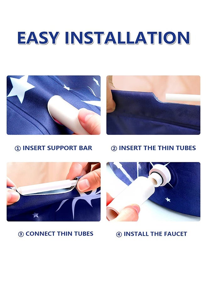 شو وو حوض استحمام محمول للبالغين ، حوض استحمام ياباني ، حوض استحمام ثلجي ، حوض استحمام قابل للطي مع رغوة حرارية قائمة بذاتها قابلة للطي ونقع حوض استحمام سبا مع وسادة مقعد للمساحات الصغيرة - Image 5