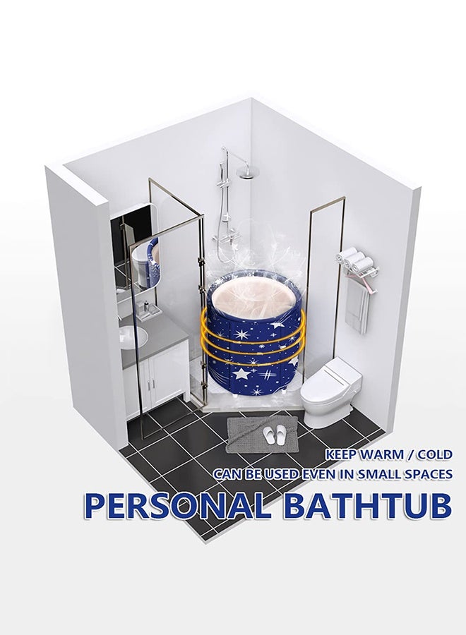 شو وو حوض استحمام محمول للبالغين ، حوض استحمام ياباني ، حوض استحمام ثلجي ، حوض استحمام قابل للطي مع رغوة حرارية قائمة بذاتها قابلة للطي ونقع حوض استحمام سبا مع وسادة مقعد للمساحات الصغيرة - Image 3