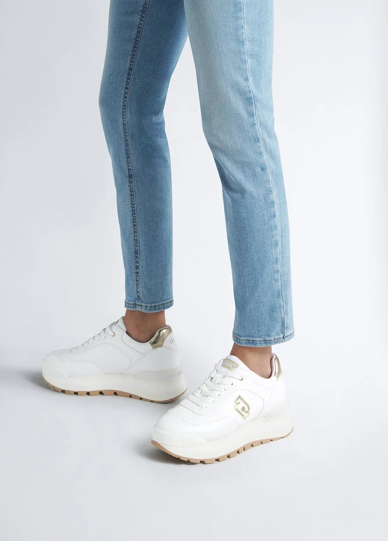 ليو جو White platform sneakers