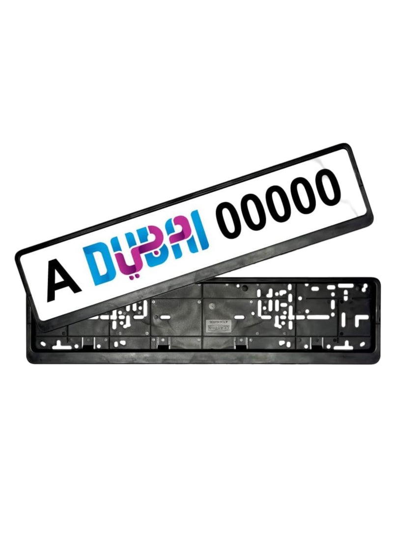 ROYAL - Universal Car License Number Plate Frame 1 Pair (Black) - Image 1