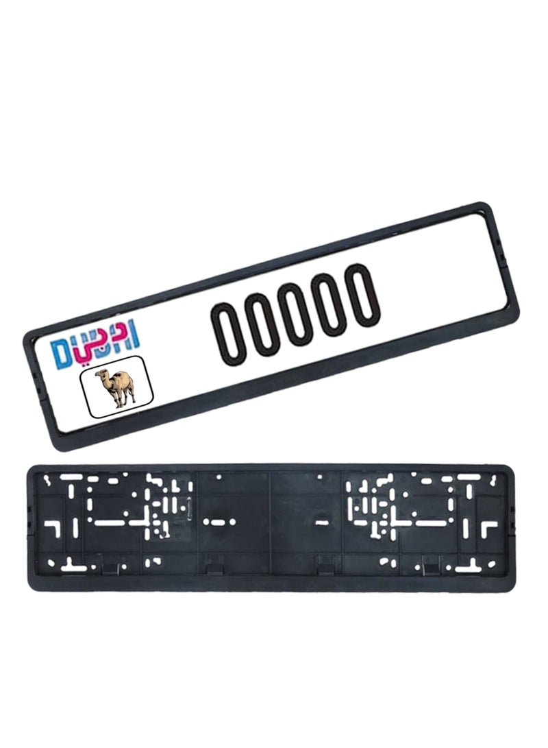 ROYAL - Universal Car License Number Plate Frame 1 Pair (Black) - Image 5