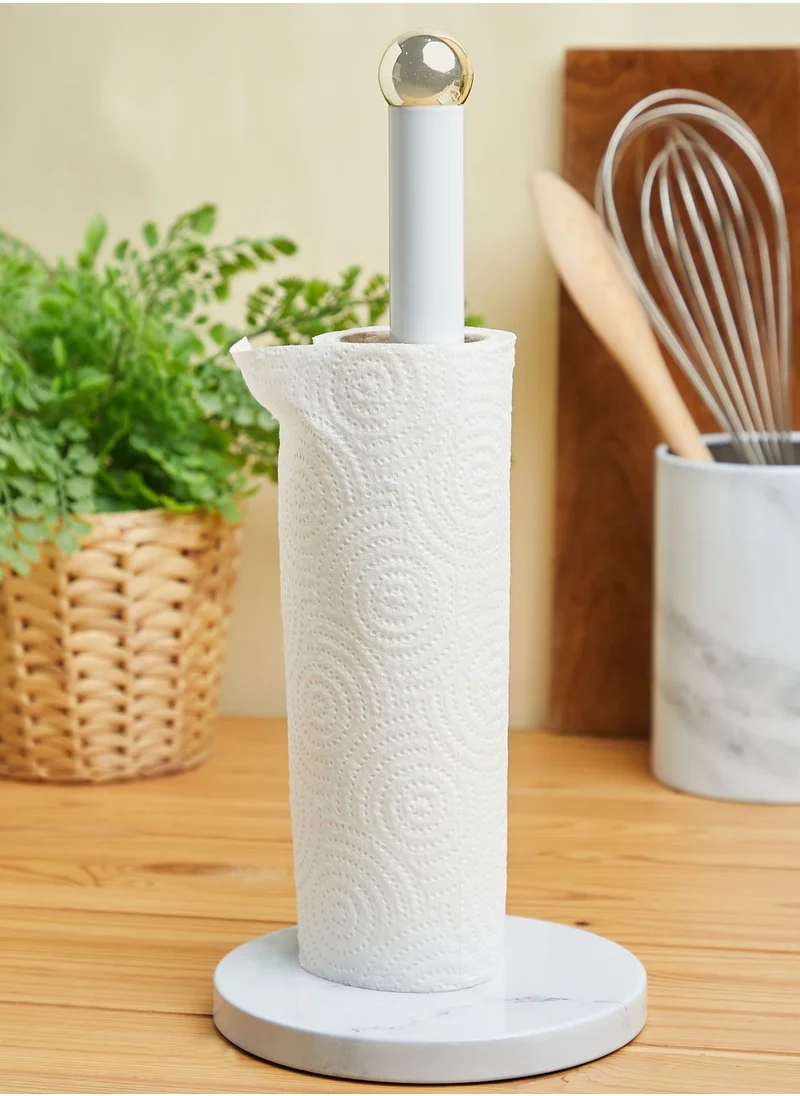 Premier White Marble Effect Kitchen Roll Holder