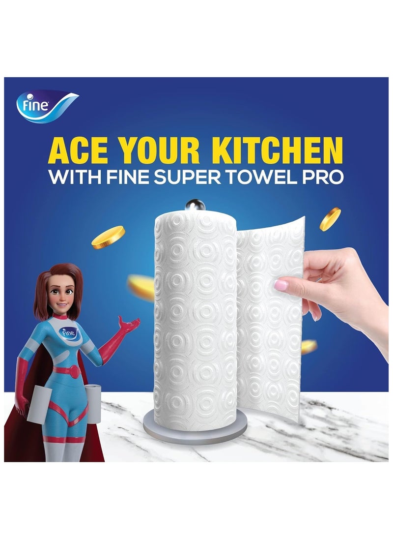 Fine Fine Kitchen Paper Towel Roll, 60 Sheets X 3 Ply 12 Rolls  - Image 2