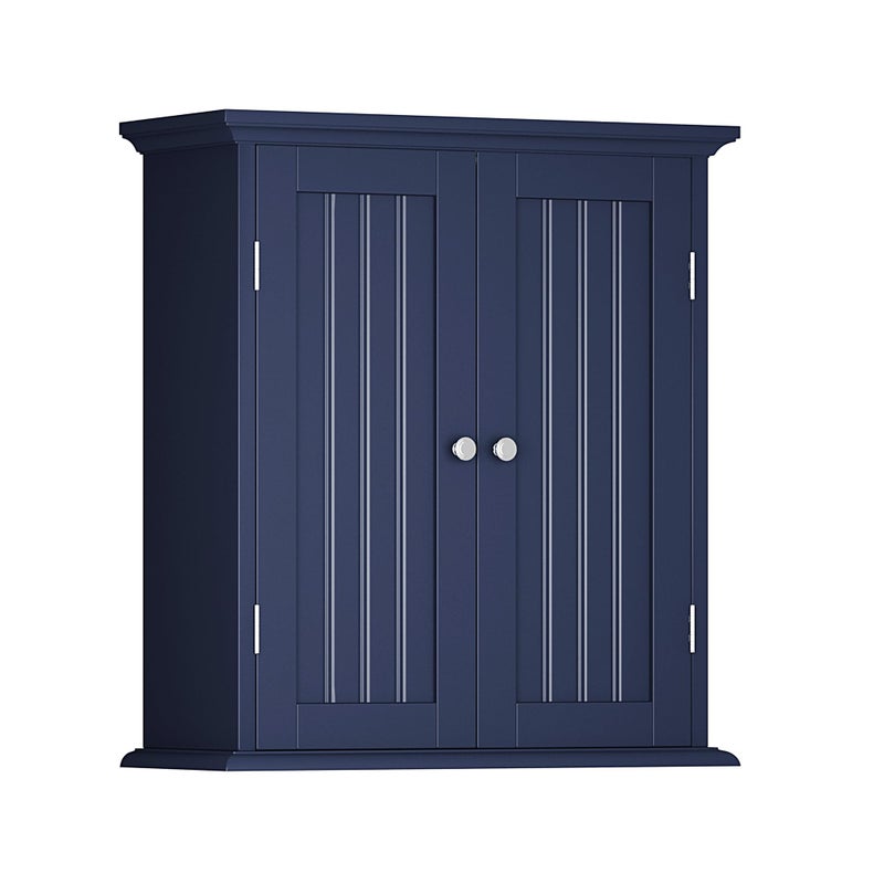 choochoo ChooChoo Bathroom Wall Cabinet Over The Toilet Space Saver Storage Cabinet Medicine Cabinet with 2 Door and Adjustable Shelves Cupboard Navy Blue 