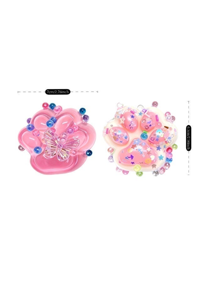 Gioio Cat Paw Squishy Stress Relief Toy, 2-Pack TPR Mochi Squeeze Toy with Lanyard - Image 4