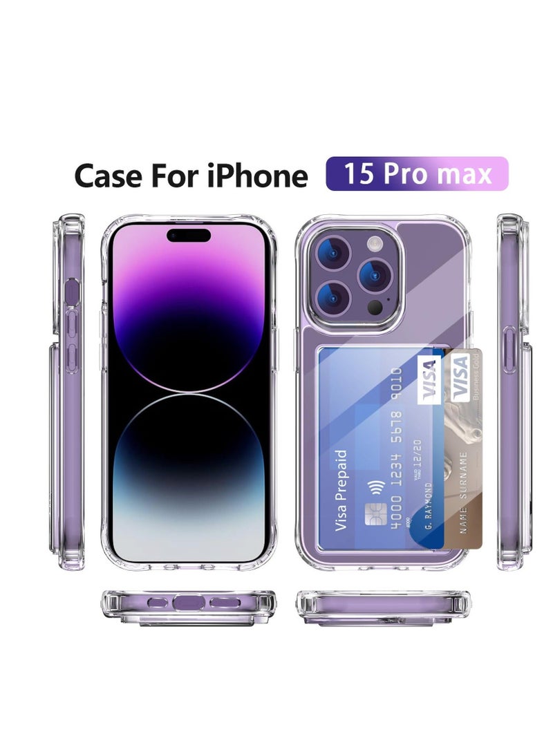 كابتن تيك Mobile Phone Case with iPhone15 Pro max, Card Holder Slot Shockproof Protective Soft TPU+Hard PC, 2023 Latest model Creative Mobile Phone Case with iPhone15 Pro max, Clear KSA | Riyadh, Jeddah - Image 3
