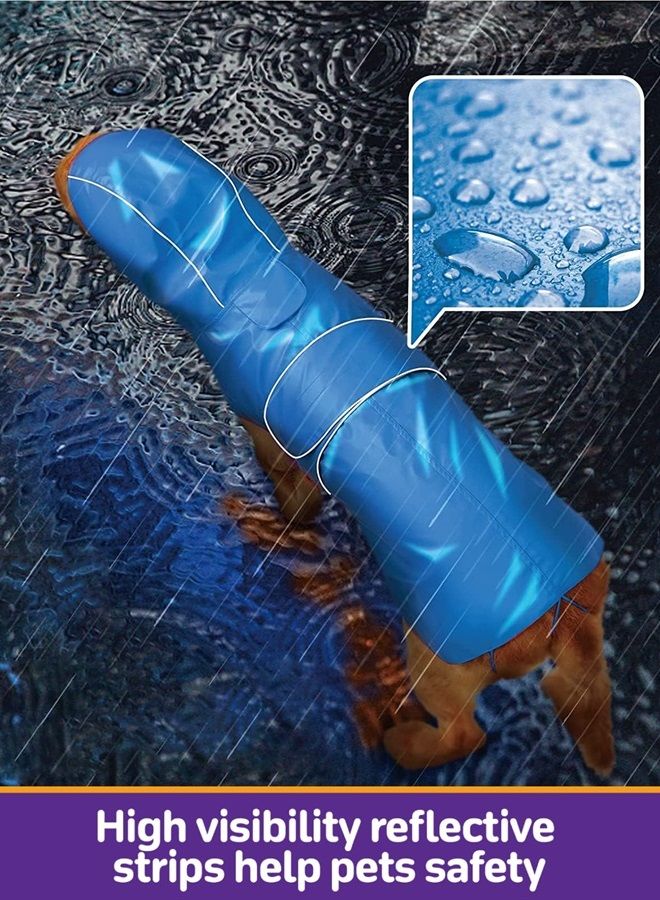 Kimee Dog Raincoat Reversible, Single Side Slicker Poncho Adjustable Waterproof Dog Rain Jacket with Leash Hole/Reflective Stripe Hooded Snowproof Windproof Clothes for Small to 3X-Large Dogs, 2XL - Image 3